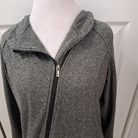 Columbia Grey Heather Assymetrical Zip Up Hoodie Size L - Picture 2 of 10